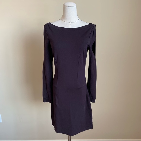 All Saints Emelle Dress in Liquorice Dark Purple Bodycon Goth sz 4 - Picture 3 of 12
